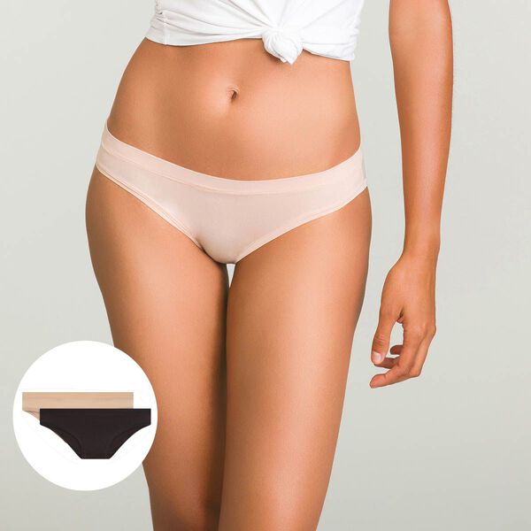 2 women's briefs in Nude Pink and Taupe Body Move