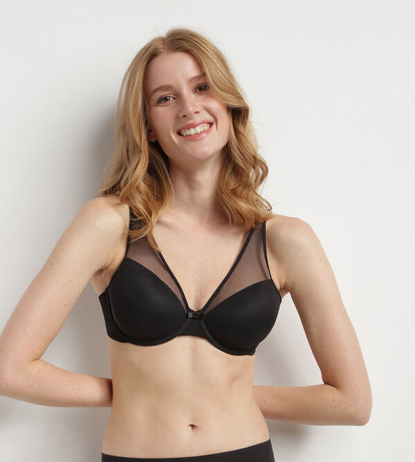 Generous Invisible Dim padded underwire bra with mother-of-pearl