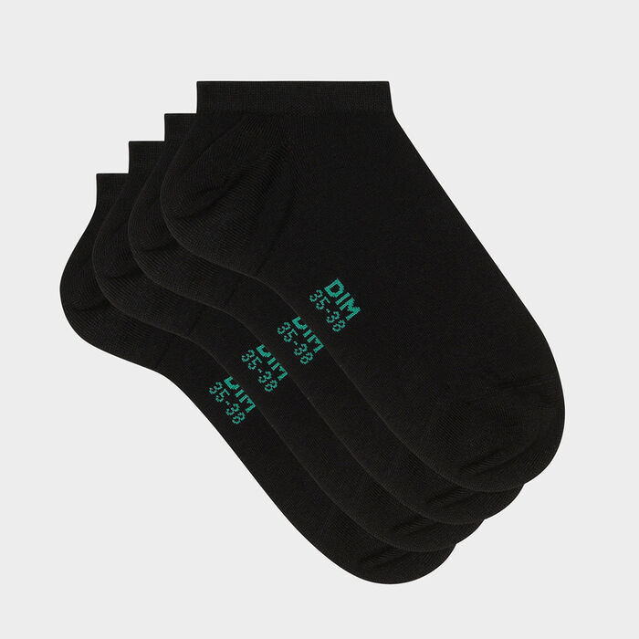 Green by Dim pack of 2 pairs of women's short lyocell socks Black, , DIM
