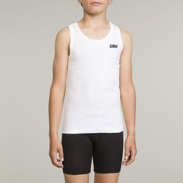 Traditioneel Gezondheid Onzeker White boy's sport tank top 100% cotton Basic Sport