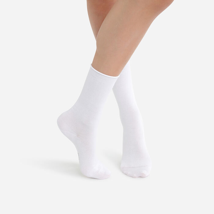 Набор из 2 пар белых женских носков из модального хлопка, , DIM