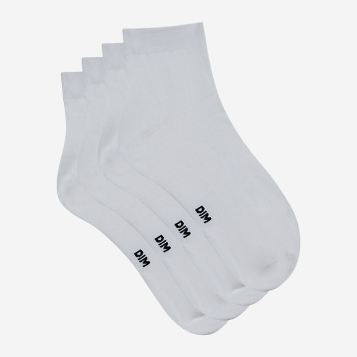 Pack of 2 pairs of women’s second skin ankle socks in white, , DIM