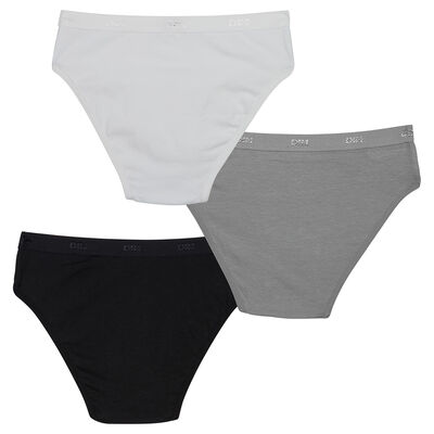 Pack of 3 white, black and grey knickers Les Pockets DIM Girl, , DIM