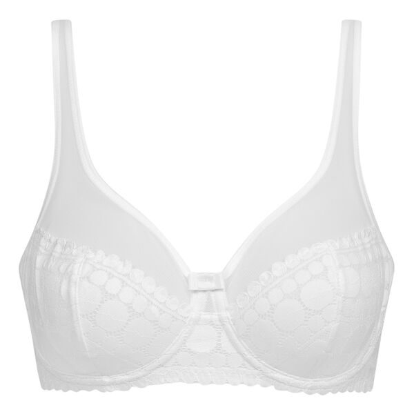 Underwired polka dot lace bra White Generous Limited Edition