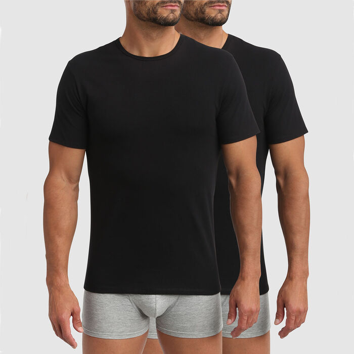 Dim XTemp pack of 2 active thermoregulation round neck t-shirts in black, , DIM