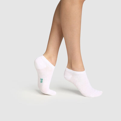 Pack of  2 pairs of women's socks in organic cotton White Green by Dim, , DIM