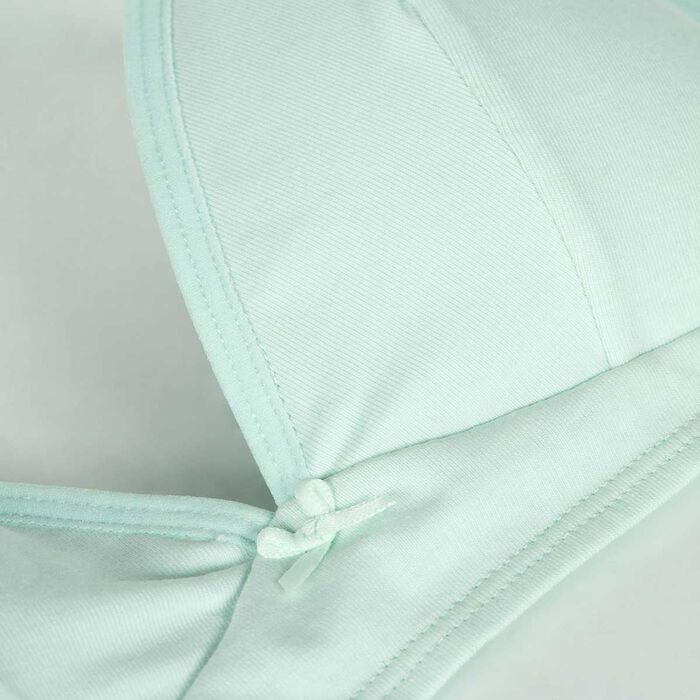 Skin Care Pastel Blue wireless triangle bra in organic cotton, , DIM