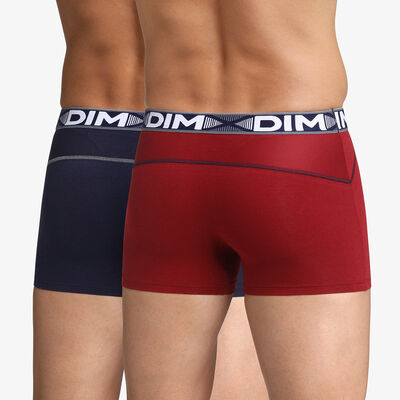 Lot de 2 boxers rouge craie et bleu denim 3D Flex Air pour homme, , DIM