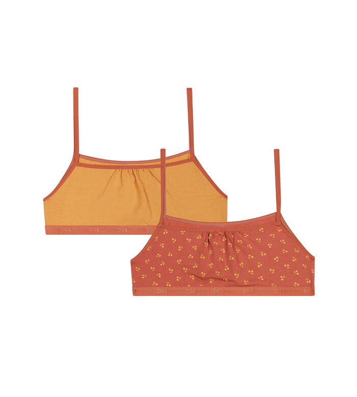 Basic Organic Pack of 2 girls' natural cotton bras without
