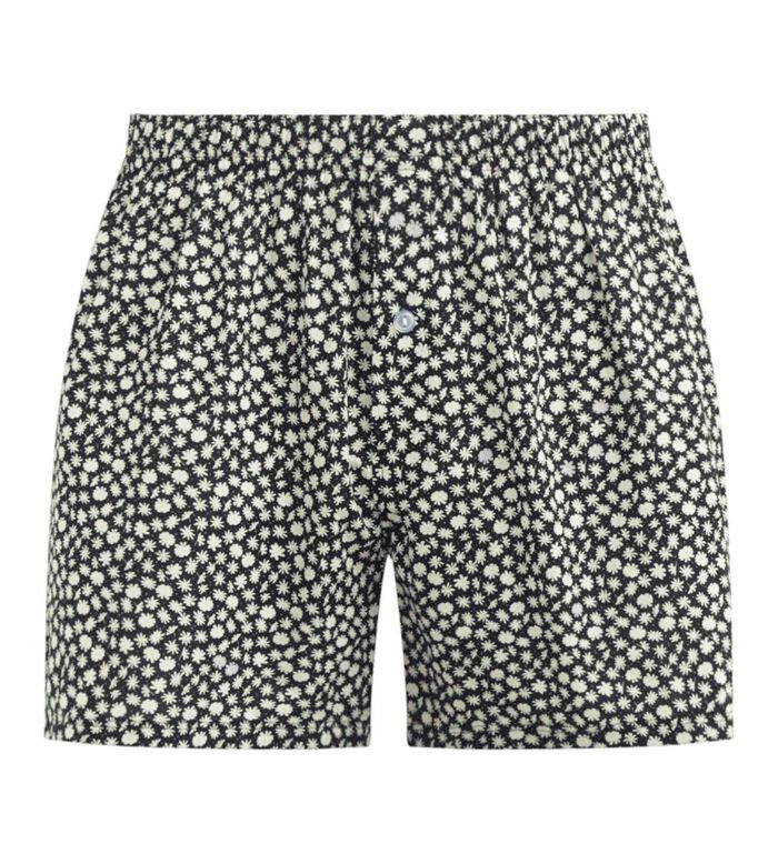 Men's cotton boxers with flower patterns in black Dim Collection, , DIM