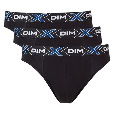 Lot de 3 slips X-Temp® Noirs coton stretch pour homme, , DIM