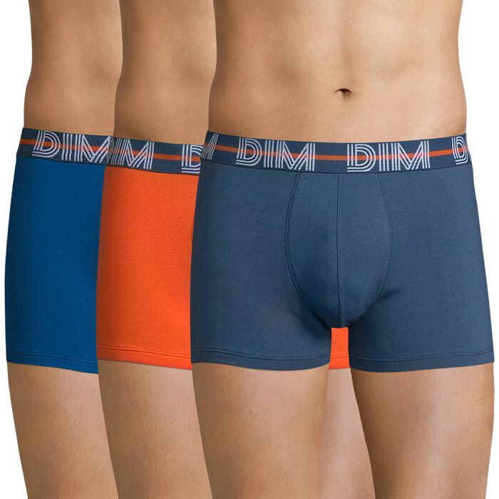 3-pack of blue-grey, blue and orange trunks  - Dim Powerful, , DIM