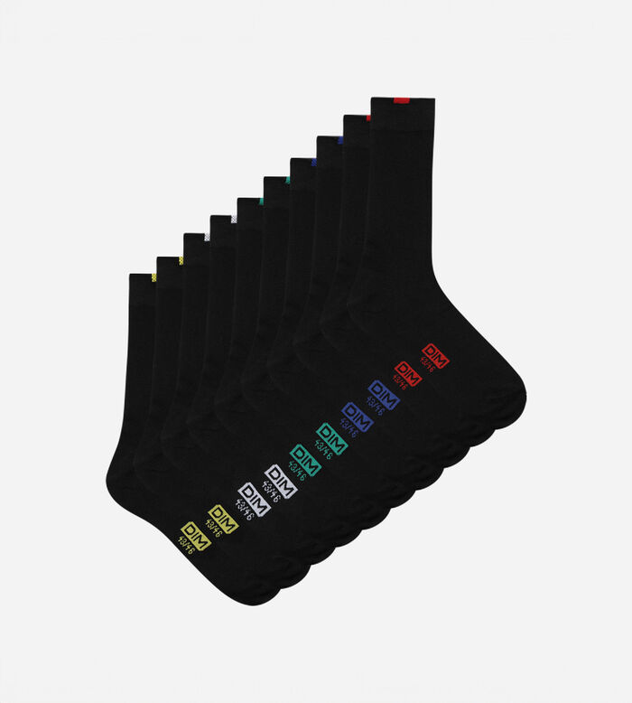 5er-Pack schwarze Herrensocken mit farbiger Markierung - EcoDIM, , DIM