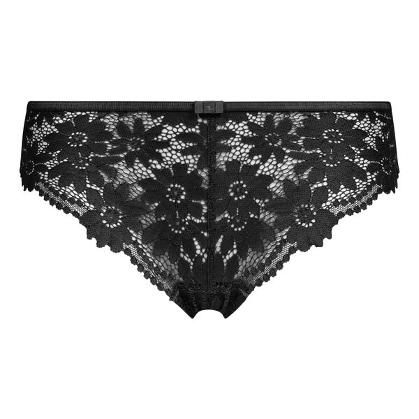 Black Daily Glam Floral Lace Non-Wired Scarf Bralette