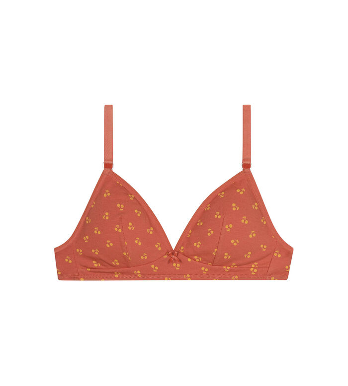 Floret NON-PADDED cotton Sports Bra ROXIE-RED Color.