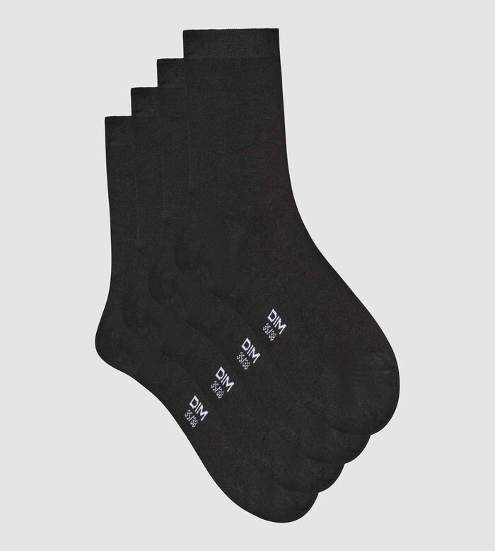 Pack of 2 pairs of women's viscose socks in Black Dim Bambou, , DIM