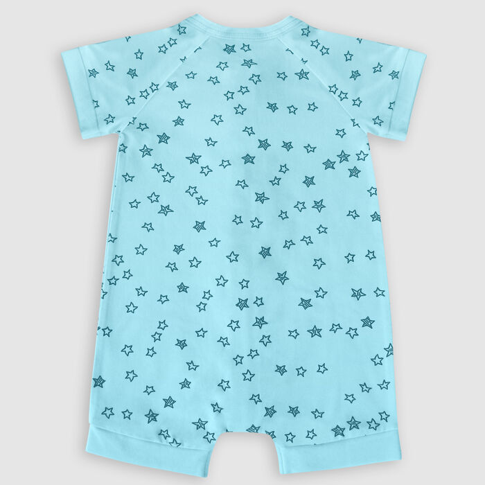Hellblauer Baby-Strampler mit Reißverschluss aus Stretch-Baumwolle mit Sternchen-Print - DIM ZIPPY®., , DIM