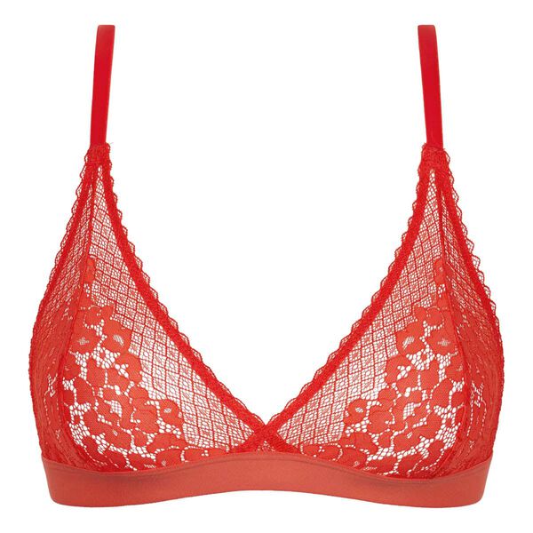 Daily Glam Red Glam floral and graphic lace triangle bra