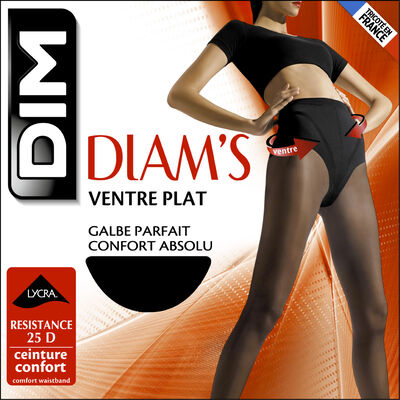 Black Diam’s Ventre Plat 25 tummy-flattening tights, , DIM