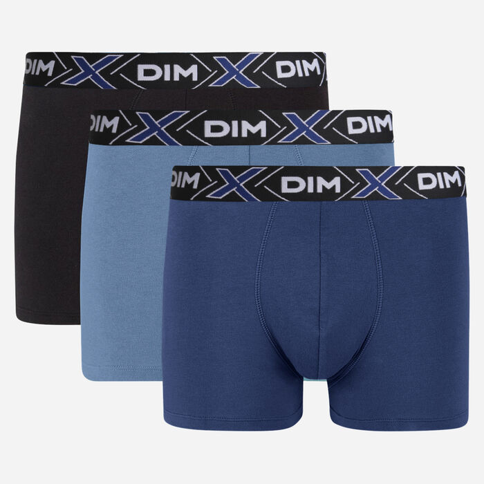 3er-Pack schwarz/blaue Boxershorts aus Stretch-Baumwolle mit Wärmeregulierung - X-Temp, , DIM