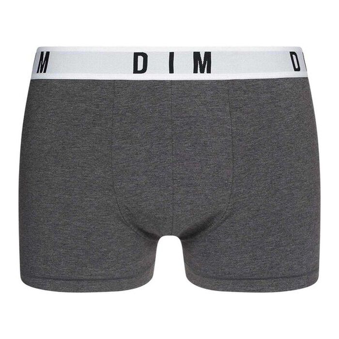 Dark grey modal cotton boxer shorts with plain waistband Dim Originals, , DIM
