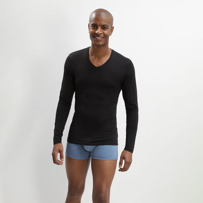 Schwarzes Herren-T-Shirt mit langen Ärmeln und Wärmeregulierung - DIM Thermal, , DIM