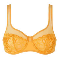 Golden yellow underwired and embroidered bra Generous Mod by