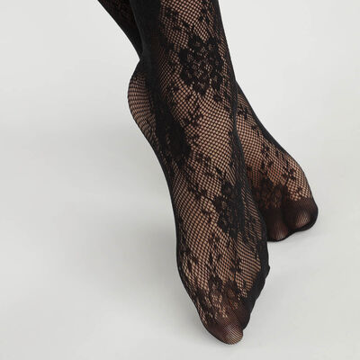 Schwarze transparente Socken mit Spitze - DIM Style, , DIM