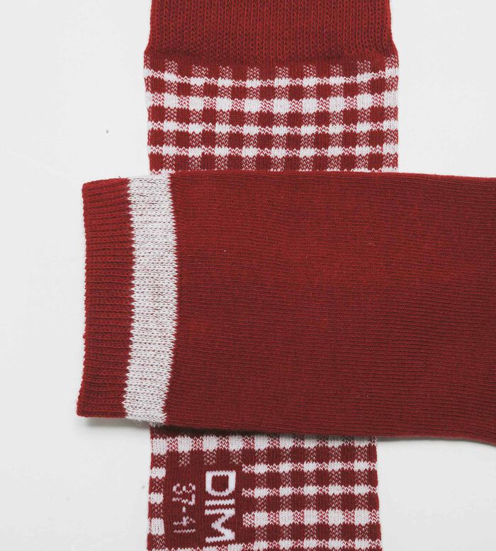 Lot de 2 paires de chaussettes femme motif vichy Rouge Dim Coton Style, , DIM