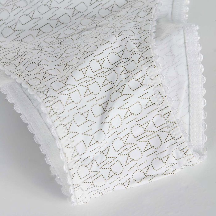 Трусики-шорты для девочки белого цвета с принтом в виде логотипа - Dim Touch, , DIM