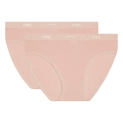 Pack of 2 pink stretch cotton panties DIM Girl, , DIM