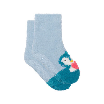 Non-slip 3D penguin sock Kids Cocoon in Blue, , DIM