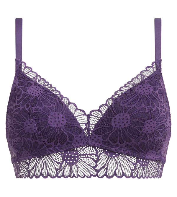 Padded lace triangle bra in Purple Fais-Moi Une Fleur