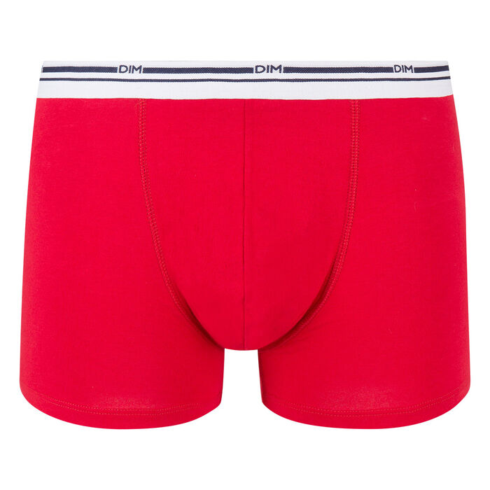 Boxer rouge lave en coton stretch à ceinture contrastée Classic Colors
, , DIM