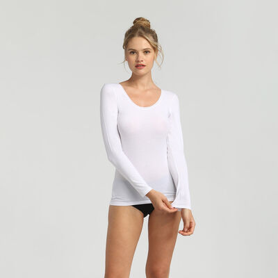 Dim Thermal women's super comfy white long-sleeved t-shirt, , DIM