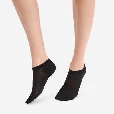 Комплект из 2 пар коротких невидимых женских носков Light Coton черного цвета , , DIM