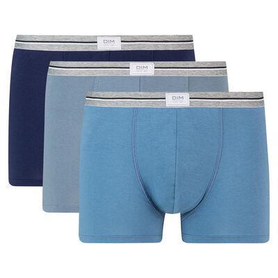 Ultra Resist 3 pack resistant stretch cotton trunks in grey and jeans blue, , DIM