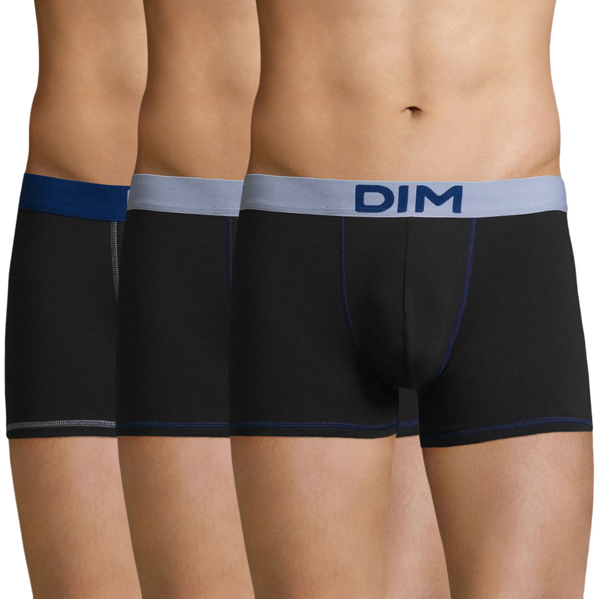 Sous-vêtements hommes Evolve en coton extensible sans présentation pack multiple noir/noir moyen 