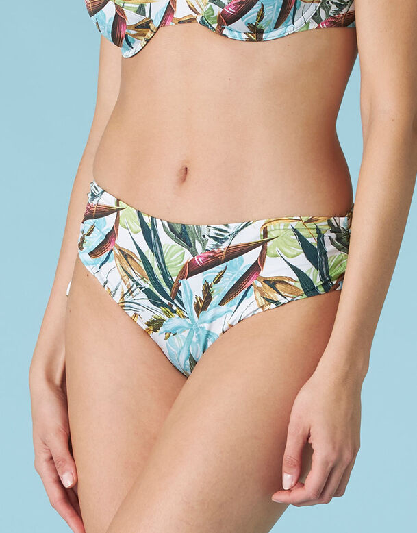High-rise sunset garden print bikini bottom, , DIM