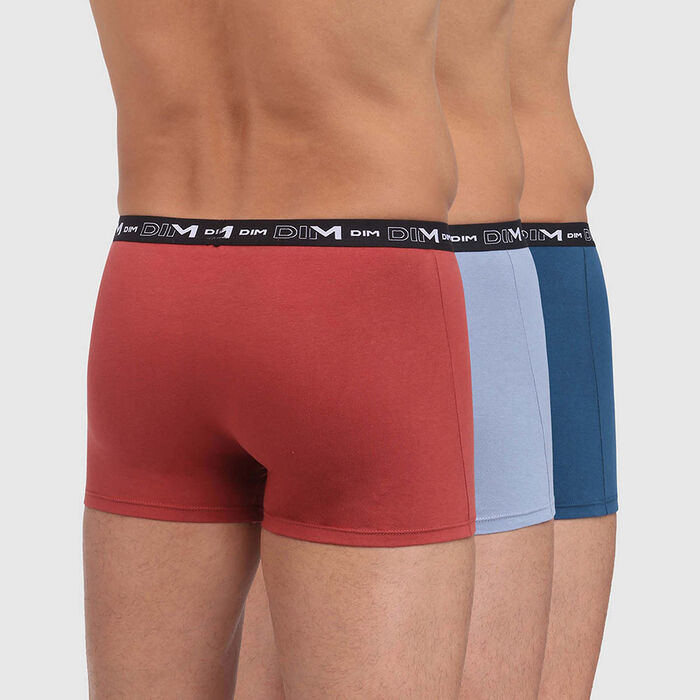 3 pack iced blue, midnight blue and vibrant red trunks Coton Stretch, , DIM
