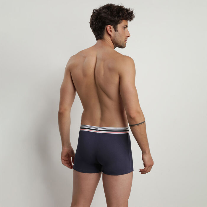 Dim Smart Men's modal cotton boxer shorts with striped waistband Midnight Blue, , DIM