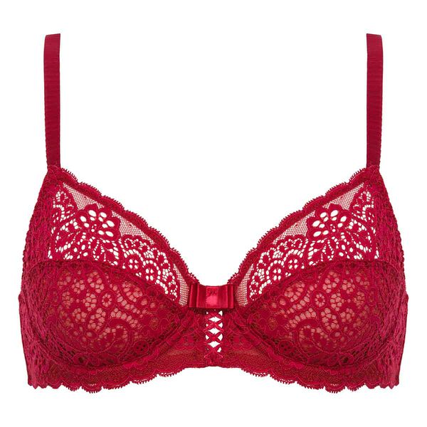 Imperial red lace full cup bra - Dim Sublim Dentelle