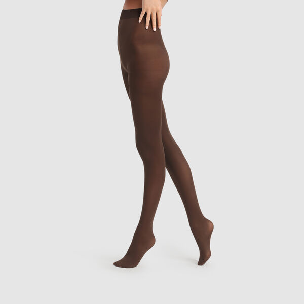 Style 50 opaque velour tights in chocolate