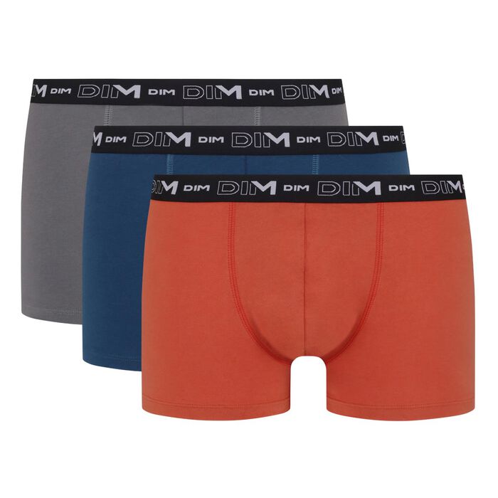 3er-Pack graue/blaue/rote Boxershorts aus Stretch-Baumwolle, , DIM