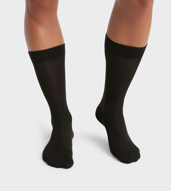 Pack de 2 pares de calcetines de algodón modal negros para mujer