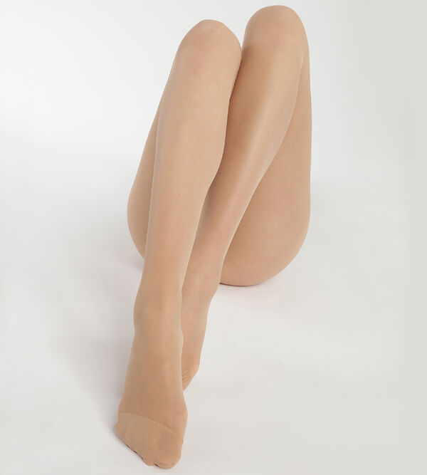 Women's Light Beige Ultra Resist skin colour sheer tights made of  reinforced Lycra