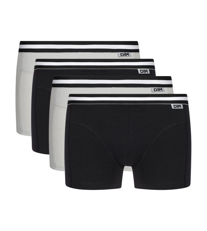 4er-Pack Boxershorts aus Stretch-Baumwolle grau/schwarz - EcoDIM, , DIM