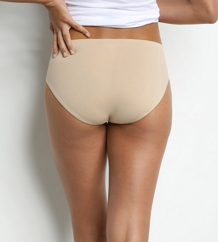 Pack of 2 high waist seamless microfiber panties New Skin Les Pockets Eco, , DIM