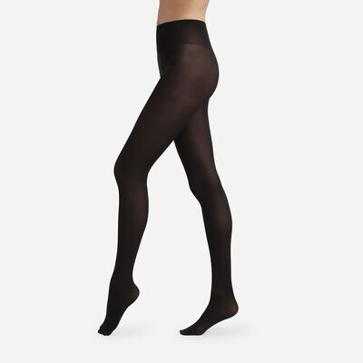 Green by Dim Pack of 2 black opaque tights in recycled yarn, , DIM