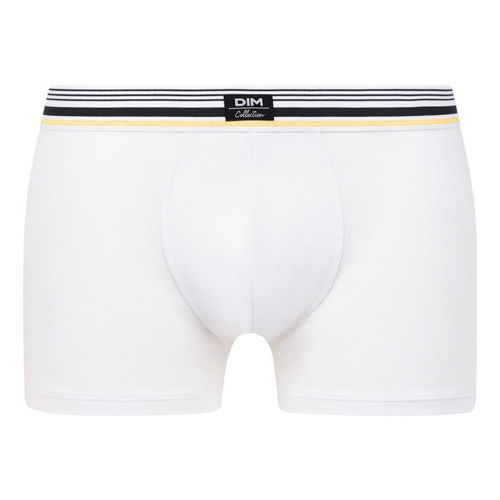 Dim Smart Men's modal cotton boxer shorts with striped waistband White, , DIM